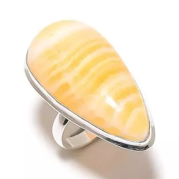 Кольцо из серебра 925 пробы с драгоценными камнями Septarian, размер 8, s9f18