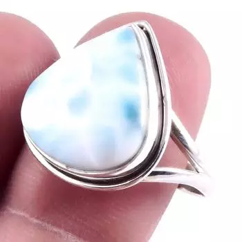 Кольцо из серебра 925 пробы с драгоценным камнем Natural Republic Larimar, размер 9,5 дюйма, B1n50