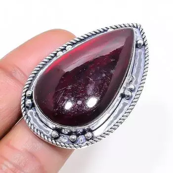 Кольцо из серебра 925 пробы с натуральным красным лабрадоритом, размер 9 Y2f25