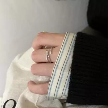 Кольцо из серебра 925 пробы с цирконием, изысканное женское модное кольцо с крестиком на указательном пальце, простое нишевое осенне-зимнее новое кольцо opening adjustable