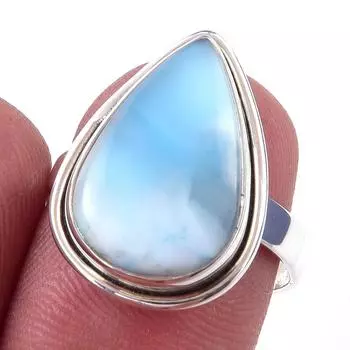 Кольцо из серебра 925 пробы с драгоценным камнем Natural Republic Larimar S.7.5 j6C50