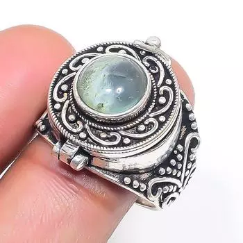 Кольцо из серебра 925 пробы с натуральным флюоритом, размер 8, a7V55