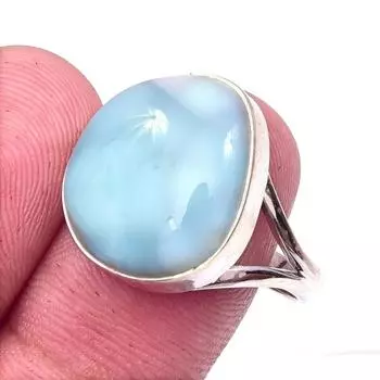 Кольцо из серебра 925 пробы с драгоценным камнем Natural Republic Larimar, размер 10 v0O76