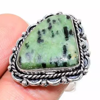 Кольцо из серебра 925 пробы с рубиновым цоситом, созданное в лаборатории, размер 9,5 j6I12