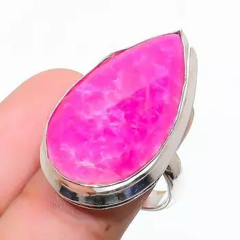 Кольцо из серебра 925 пробы с натуральным драгоценным камнем рубином, размер 6,5 v6z16