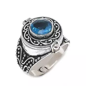 Кольцо из серебра 925 пробы с натуральным аметистом, размер 10, F7T46