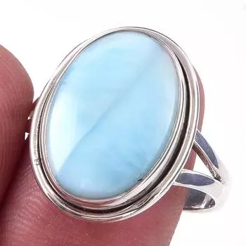 Кольцо из серебра 925 пробы с драгоценным камнем Natural Republic Larimar, размер 10 e9C01