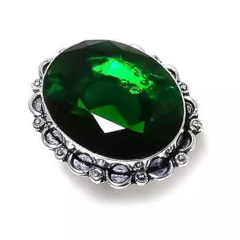 Кольцо из серебра 925 пробы с драгоценным камнем перидот, размер 6,5 d7O77