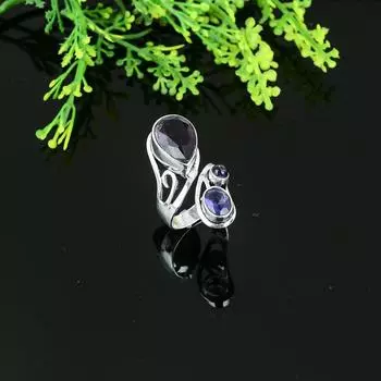 Кольцо из серебра 925 пробы с аметистом, размер 6, n7R94