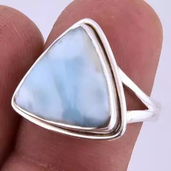 Кольцо из серебра 925 пробы с драгоценным камнем Natural Republic Larimar, размер S.7 O7Q77