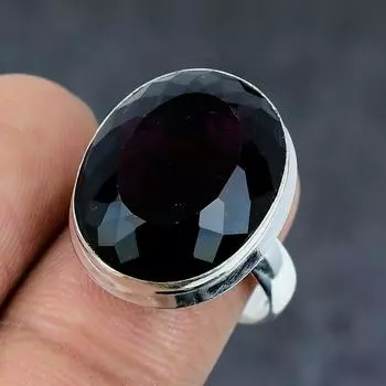 Кольцо из серебра 925 пробы с натуральным гранатом, размер 9 Q6Y28