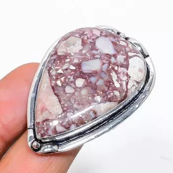 Кольцо из серебра 925 пробы с натуральным диким конем, размер 10, ручная работа O4A27