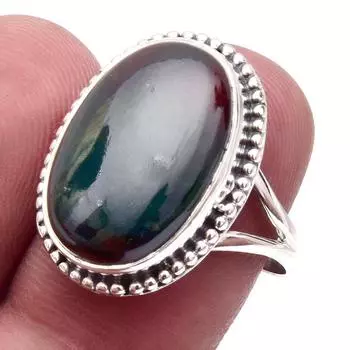 Кольцо из серебра 925 пробы с натуральным драгоценным камнем-кровавым камнем S.7.5 w2I07