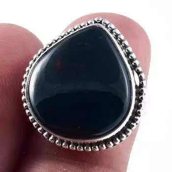 Кольцо из серебра 925 пробы с натуральным драгоценным камнем-кровавым камнем S.6 G3o90