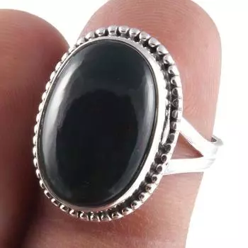 Кольцо из серебра 925 пробы с натуральным кровавым камнем ручной работы S.7 z6p91