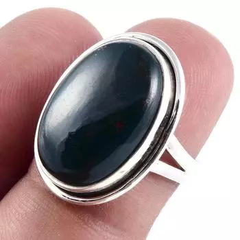 Кольцо из серебра 925 пробы с натуральным драгоценным камнем-кровавым камнем S.6.5 e3V53
