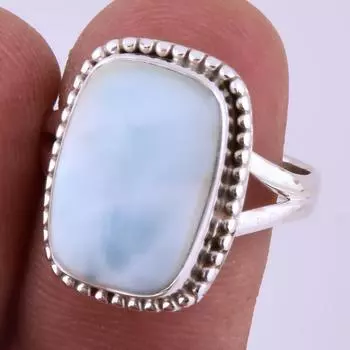 Кольцо из серебра 925 пробы с драгоценным камнем Natural Republic Larimar S.8 J1l13