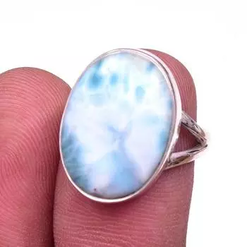 Кольцо из серебра 925 пробы с драгоценным камнем Natural Republic Larimar S.6.5 F7d91