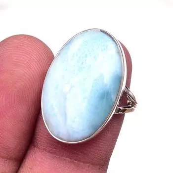 Кольцо из серебра 925 пробы с драгоценным камнем ларимар от Natural Republic S.7.5 C8b68