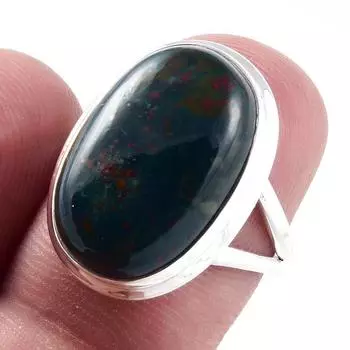 Кольцо из серебра 925 пробы с натуральным драгоценным камнем-кровавым камнем S.7 u9S32
