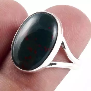 Кольцо из серебра 925 пробы с натуральным драгоценным камнем-кровавым камнем S.6.5 Z7H39
