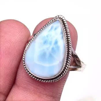 Кольцо из серебра 925 пробы с драгоценным камнем Natural Republic Larimar, размер 10 c1r12