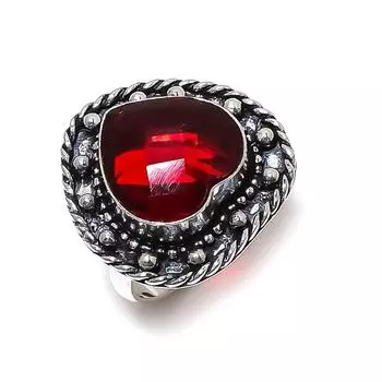 Кольцо из серебра 925 пробы с драгоценным камнем мозамбикский гранат, размер 9 L9i52