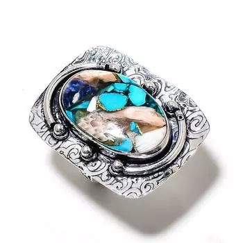 Кольцо из серебра 925 пробы с колючей устрицами, размер 9,5 u9m66