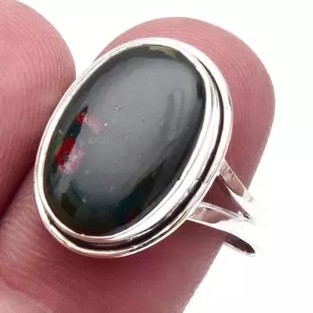 Кольцо из серебра 925 пробы с натуральным драгоценным камнем-кровавым камнем S.9 Y8n31