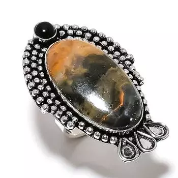 Кольцо из серебра 925 пробы с натуральным ониксом Sonora Sunrise, размер 10,5 Y3y89