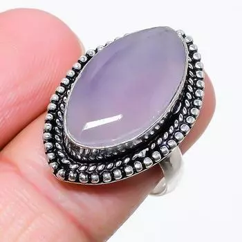 Кольцо из серебра 925 пробы с драгоценным камнем Sage Amethyst, размер 8 p0m31 8 фиолетовый