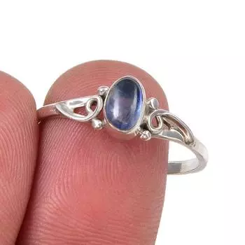 Кольцо из серебра 925 пробы с натуральным кианитом, размер 10, b2B20