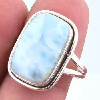 Кольцо из серебра 925 пробы с драгоценным камнем Natural Republic Larimar, размер 10 дюймов E3i27