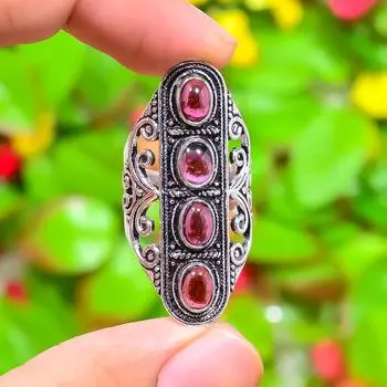 Кольцо из серебра 925 пробы с драгоценным камнем Sage Amethyst, размер 7 F2v30