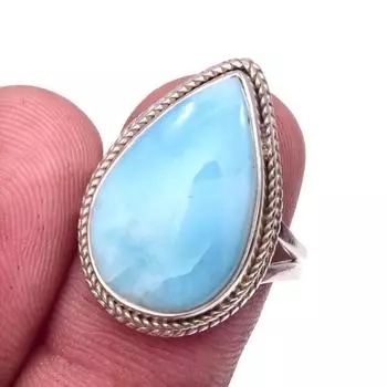 Кольцо из серебра 925 пробы с драгоценным камнем Natural Republic Larimar S.7.5 z5p23