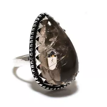 Кольцо из серебра 925 пробы с золотым рутилом, размер 8, R8i05