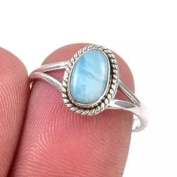 Кольцо из серебра 925 пробы с драгоценным камнем Natural Republic Larimar S.7.5 i1a34