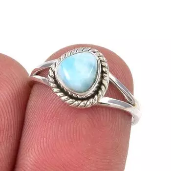 Кольцо из серебра 925 пробы с драгоценным камнем Natural Republic Larimar S.5.5 d5R33