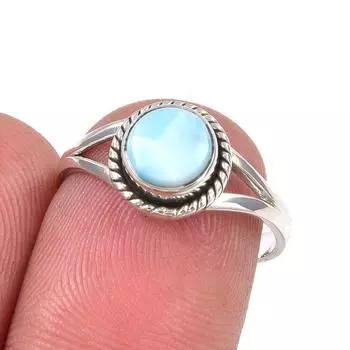 Кольцо из серебра 925 пробы с драгоценным камнем Natural Republic Larimar S.6.5 b4k07