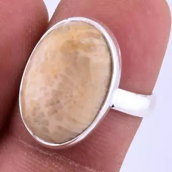 Кольцо из серебра 925 пробы с драгоценным камнем Natural Republic Larimar, размер S.6 q2A32