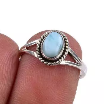 Кольцо из серебра 925 пробы с драгоценным камнем Natural Republic Larimar S.5.5 Z1L99
