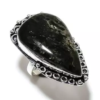 Кольцо из серебра 925 пробы с драгоценным камнем лодолит кварц, размер 8,5 M8Y84