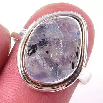 Кольцо из серебра 925 пробы с натуральным радужным лунным камнем ручной работы S.7 i9F05