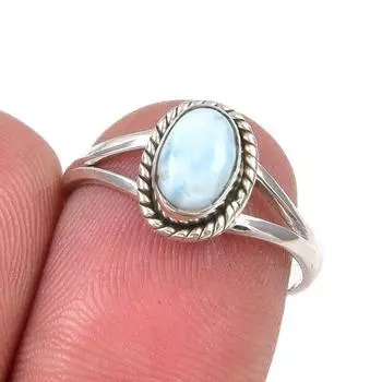 Кольцо из серебра 925 пробы с драгоценным камнем Natural Republic Larimar, размер 7, h9z60