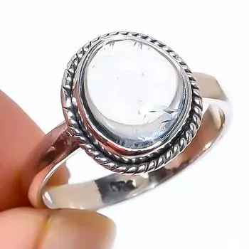 Кольцо из серебра 925 пробы с натуральным аквамарином и драгоценным камнем S.6 M6A83