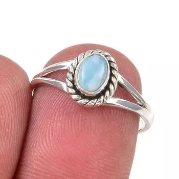 Кольцо из серебра 925 пробы с драгоценным камнем Natural Republic Larimar, размер 7 M1O05