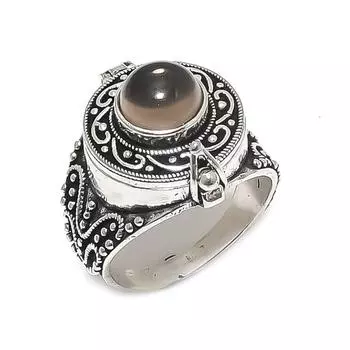 Кольцо из серебра 925 пробы с натуральным дымчатым топазом, размер 10,5 L7f87