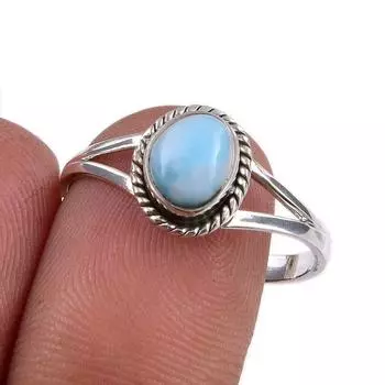 Кольцо из серебра 925 пробы с драгоценным камнем Natural Republic Larimar, размер 9 G8G06