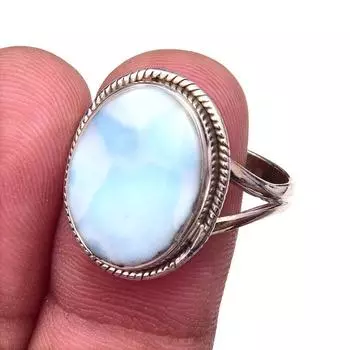 Кольцо из серебра 925 пробы с драгоценным камнем Natural Republic Larimar, размер 10 T4i56