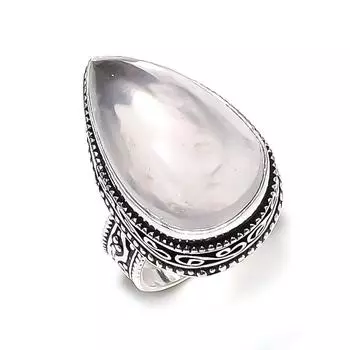 Кольцо из серебра 925 пробы с розовым кварцем, размер 7,5 u7Y70